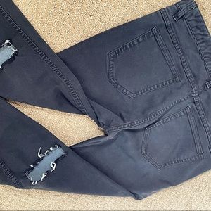 Free People Distressed Stretch Black Jeans Jeggings Size 31